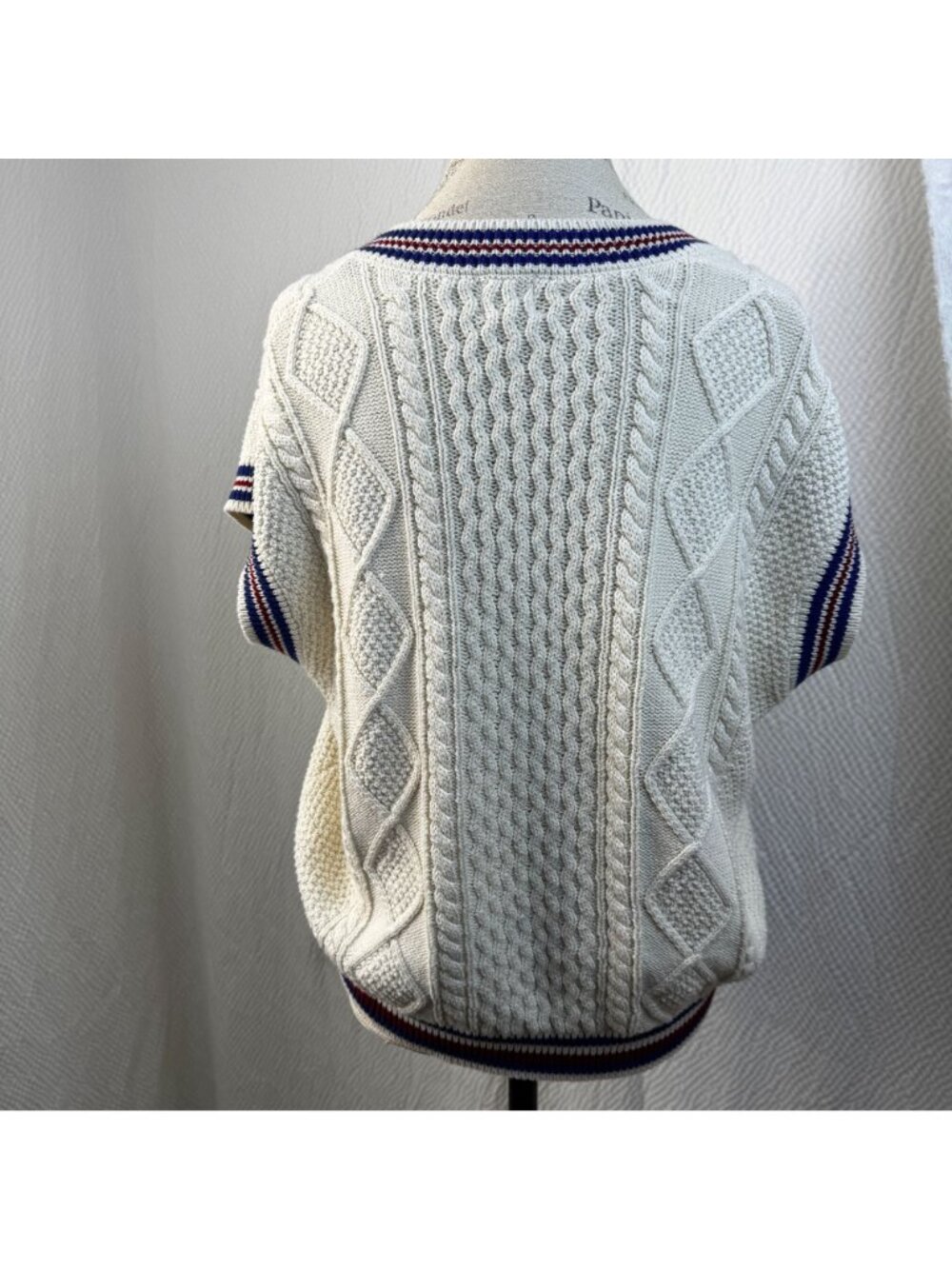 Blue Rain Francesca's Louella Varsity NY Patch Pullover V-Neck Sweater Vest - Picture 5 of 8